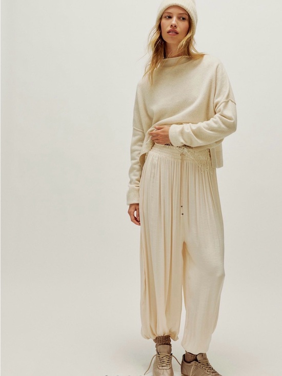 Free People Pants - Free People Cream Wide-Leg Harem Pants